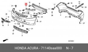 Кронштейн крепления бампера 71140SAA000 HONDA