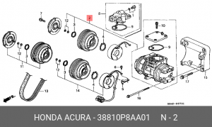 Компрессор, кондиционер 38810P8AA01 HONDA