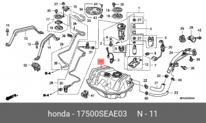 Бак топливный 17500SEAE03 HONDA