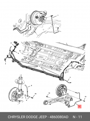 Тормозной шланг 4860 080AD CHRYSLER