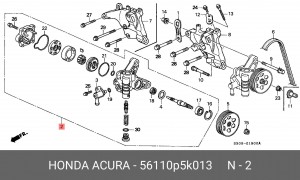 Гидравлический насос, рулевое управление 56110P5K013 HONDA