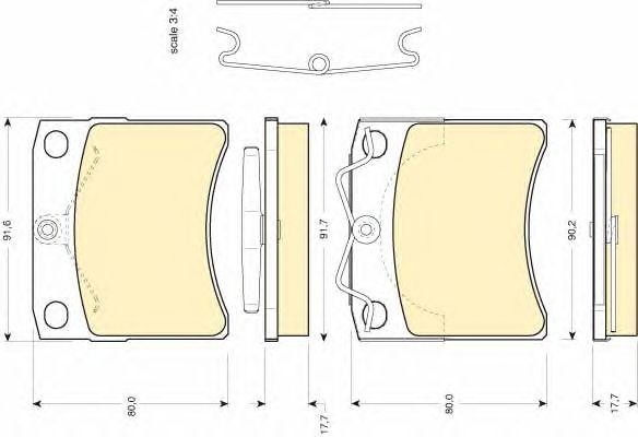 Комплект тормозных колодок, диско 6107911 GIRLING
