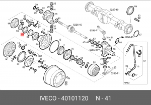 Уплотняющее кольцо, ступица колеса 40101120 IVECO