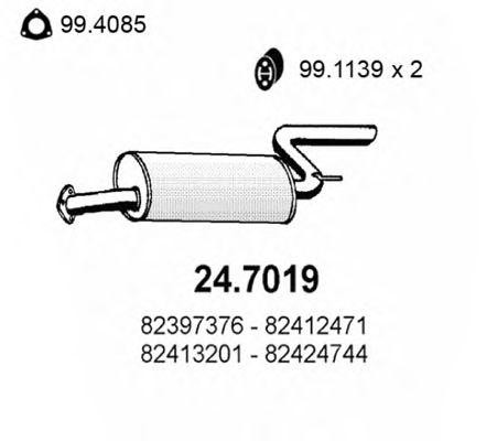 Глушитель выхлопных газов конечный 247019 ASSO