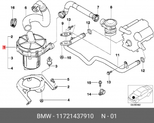 Насосный модуль дополнительного воздуха 11 72 1 437 910 BMW