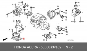 Подушка двигателя 50800S3VA82 HONDA