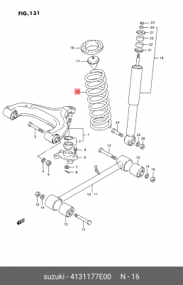 Пружина ходовой части 41311-77E00 SUZUKI