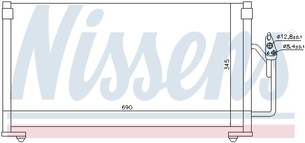 Конденсатор, кондиционер 94491 NISSENS