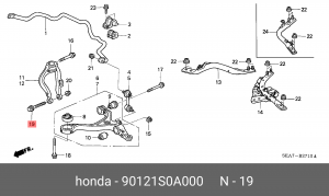 Болт крепления 90121S0A000 HONDA