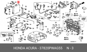 Блок управления двигателем 37820PWAG55 HONDA