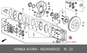 Ремкомплект, тормозной суппорт 45230SL0023 HONDA