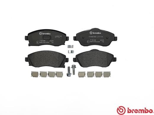 Комплект тормозных колодок, диско P59036 BREMBO