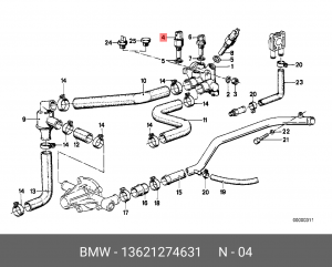 Термовыключатель, пусковой обогатитель 13 62 1 274 631 BMW