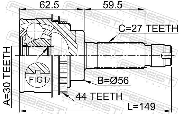 ШРУС 0810-026A44 FEBEST