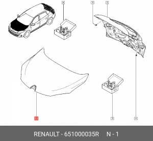 Капот 651000035R RENAULT