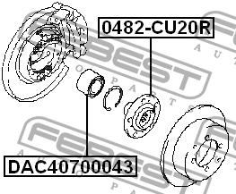 Подшипник ступицы колеса DAC40700043 FEBEST