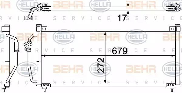 Конденсатор, кондиционер 8FC351304381 HELLA