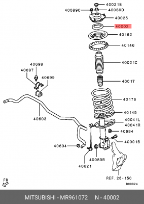 Подшипник опоры амортизатора подвески MR961072 MITSUBISHI