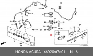 Главный цилиндр, система сцепления 46920ST7A01 HONDA
