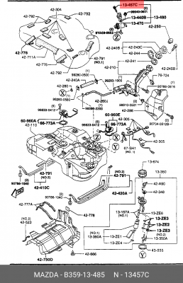 Фильтр топливный B359-13-485 MAZDA