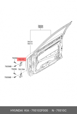 Петля - шарнир открывания двери 793102F000 HYUNDAI KIA