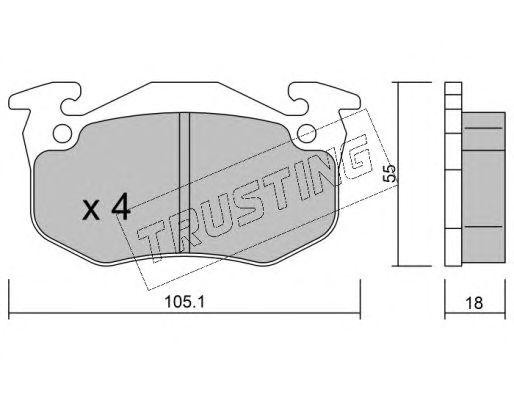 Комплект тормозных колодок, диско 0384 TRUSTING