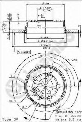 Тормозной диск 08.5725.10 BREMBO