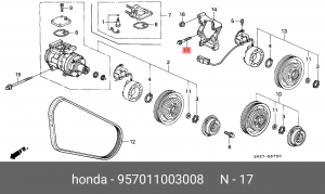 Болт крепления 957011003008 HONDA