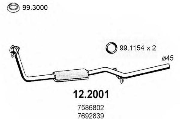 Предглушитель выхлопных газов 122001 ASSO