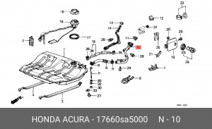 Залиная горловина, топливной бак 17660SA5000 HONDA