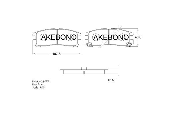 Колодки тормозные дисковые AN224WK AKEBONO