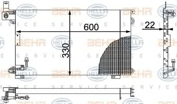 Конденсатор, кондиционер 8FC351036521 HELLA