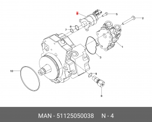 Редукционный клапан, Common-Rail-System 51125050038 MAN