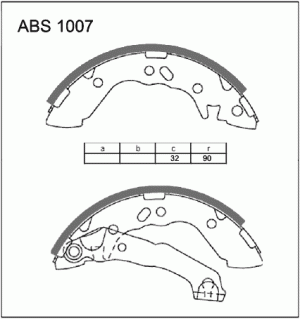 Колодки тормозные барабанные ABS1007 ALLIED NIPPON