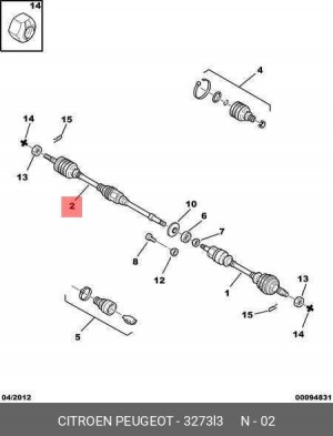 Приводной вал 3273 L3 CITROEN PEUGEOT