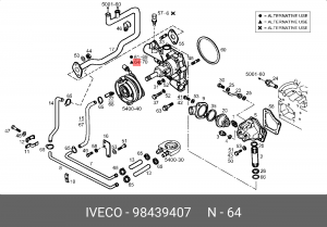 Водяной насос 98439407 IVECO