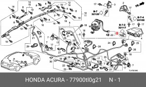 Жгут проводов подрулевого переключателя 77900TL0G21 HONDA