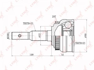 ШРУС CO-5929A LYNXAUTO