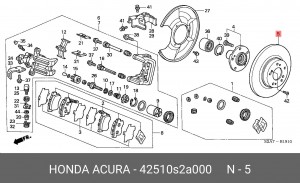 Тормозной диск 42510S2A000 HONDA