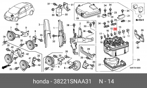 Предохранитель 38221SNAA31 HONDA