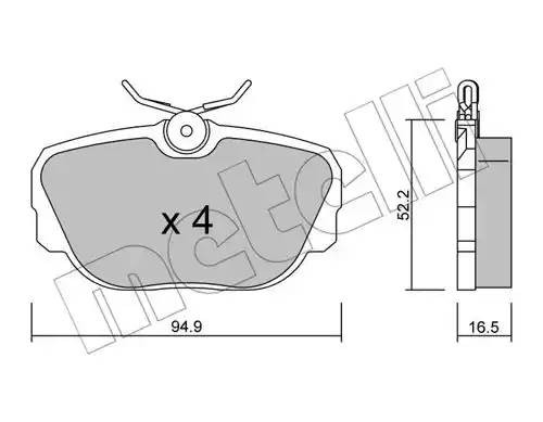 Комплект тормозных колодок, диско 2203510 METELLI