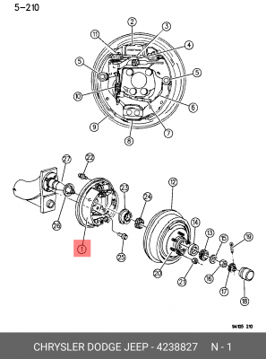Комплект тормозных колодок 4238827 CHRYSLER