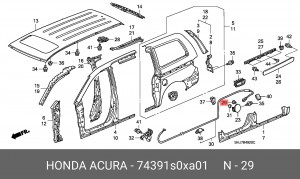 Деталь 74391S0XA01 HONDA