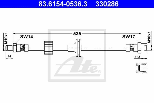 Тормозной шланг 83.6154-0536.3 ATE