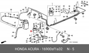 Топливный фильтр 16900SF1A32 HONDA