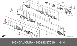 Комплект пылника, приводной вал 44018SN7010 HONDA