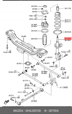 Амортизатор подвески GH0J28700 MAZDA