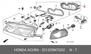 Основная фара 33153SN7G02 HONDA
