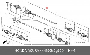 Шарнирный комплект, приводной вал 44305S2G950 HONDA