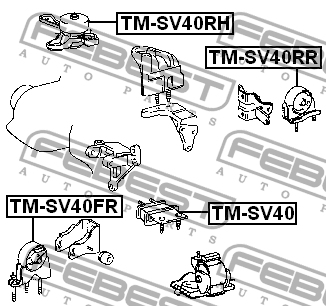 Подушка двигателя TM-SV40RH FEBEST